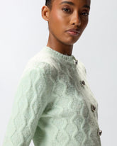 Cropped cardigan with jewel buttons - | Pinko