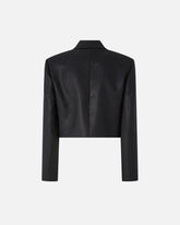 Shiny-effect pinstriped Spencer jacket - | Pinko