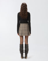 Minigonna a portafoglio a quadri - | Pinko