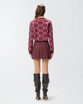 Minifalda a pliegues de mezcla de lana - | Pinko