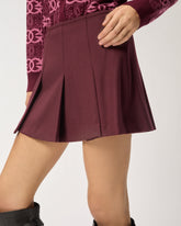 Minigonna a pieghe in misto lana - | Pinko