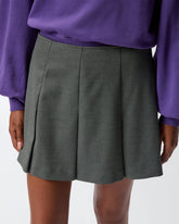 Minigonna a pieghe in misto lana - | Pinko