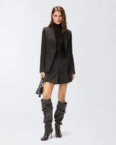 Minigonna a pieghe in misto lana - | Pinko