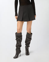Μίνι φούστα από σύμμεικτο μαλλί με πιέτες - | Pinko