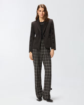 Długie spodnie w kratę - | Pinko