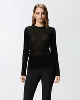 Maglia aderente in tulle a rete - | Pinko