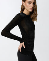 Maglia aderente in tulle a rete - | Pinko