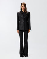 Blazer gessato con cinturino - | Pinko