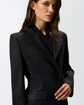 Blazer gessato con cinturino - | Pinko