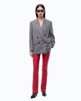 Double-breasted wool-blend jacket - Dark Grey | Pinko