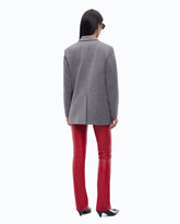 Double-breasted wool-blend jacket - Dark Grey | Pinko