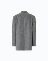 Double-breasted wool-blend jacket - Dark Grey | Pinko