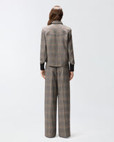 Check shirt with knit cuffs - | Pinko