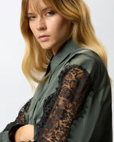 Camicia con inserti in pizzo - | Pinko