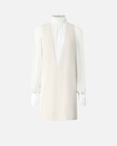 Kurzes Kleid aus Georgette mit hohem Kragen - | Pinko