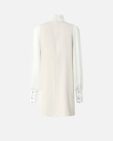 Vestito corto a collo alto in georgette - | Pinko