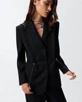 Hooded jacket with drawstring - | Pinko