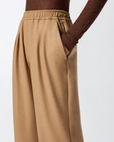 Pantaloni lunghi wide-leg in misto lana - | Pinko