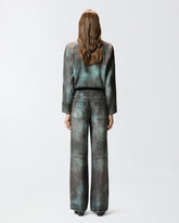 Pantalones de pernera ancha con estampado con efecto óptico - | Pinko