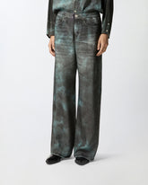 Pantalones de pernera ancha con estampado con efecto óptico - | Pinko