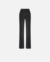 Shiny-effect straight-leg pinstriped trousers - | Pinko