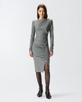 Vestito midi aderente con drappeggio - | Pinko