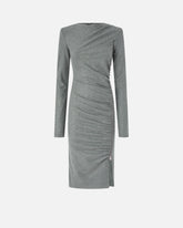 Slim-fit midi dress with draping - | Pinko