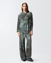 Camicia con stampa trompe-l'œil e collo a fusciacca - | Pinko