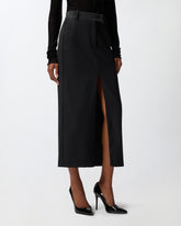 Gonna longuette aderente con spacco - | Pinko