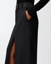 Gonna longuette aderente con spacco - | Pinko