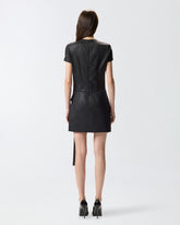 Abito corto gessato con drappeggio - | Pinko