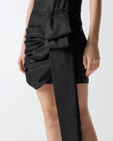 Abito corto gessato con drappeggio - | Pinko