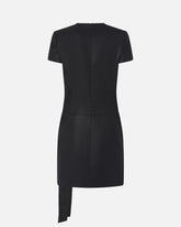 Abito corto gessato con drappeggio - | Pinko