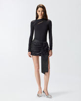 Minigonna gessata con fiocco - | Pinko