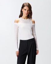 Long-sleeved sweater with open shoulders - | Pinko