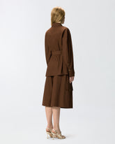 Giacca in cotone con cintura - | Pinko