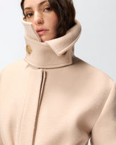 Cappotto lungo in panno con cintura - | Pinko