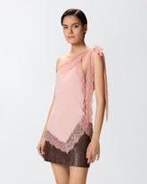 Top monospalla con profili in pizzo - | Pinko