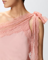 Top monospalla con profili in pizzo - | Pinko