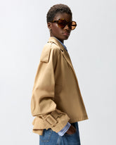 Trench corto in cotone con cintura - | Pinko