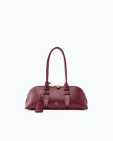 Escape Bag Horizontal, duża torba na ramię ze skóry - Bordeaux | Pinko