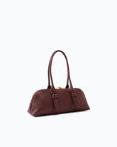 Escape Bag Horizontal large shoulder bag in full-grain leather - Dark Red | Pinko