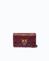 Mini Love Bag One Light small handbag in chevron leather - Bordeaux | Pinko