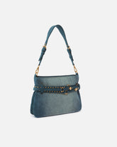 Borsa a spalla piccola Belt Bag Mini in denim - Blu | Pinko