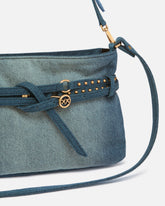 Belt Bag Mini small shoulder bag in denim - Niebieski | Pinko