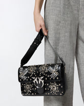 Love Bag Slouchy medium shoulder bag in leather-effect microfibre - | Pinko