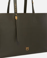 Mittlerer Shopper aus Leder mit Metalldetails - | Pinko