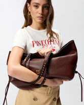 Cabas moyen en cuir avec détails métalliques - | Pinko