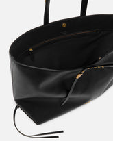 Medium leather shopper bag with metal details - | Pinko