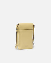 Pochette à bandoulière pour smartphone en cuir à logo - Jaune | Pinko